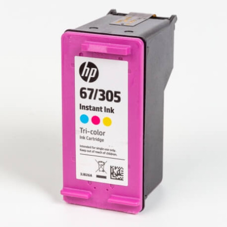 C. vide HP® POUR HP67/305 COLOR INSTANT INK BIG